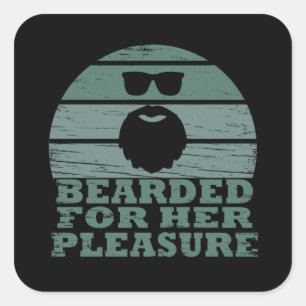 Bearded quotes funny beard sayings gifts square sticker