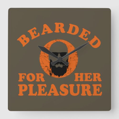 Bearded quotes funny beard sayings gifts square wall clock