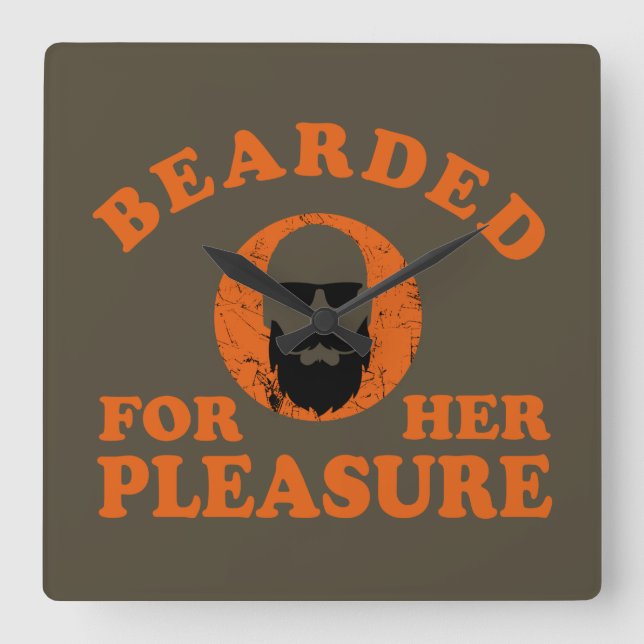 Bearded quotes funny beard sayings gifts square wall clock (Front)