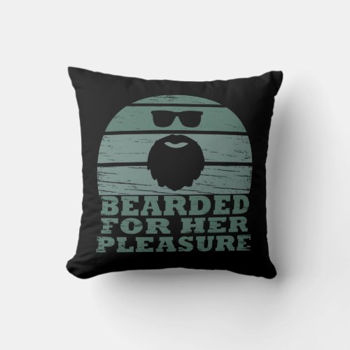 Bearded quotes funny beard sayings gifts throw pillow
