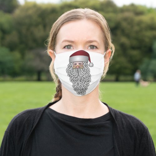 Bearded Santa Claus Adult Cloth Face Mask