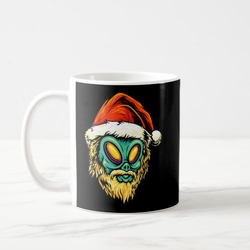 Bearded Santa Claus Alien Head Ufo Lovers Christma Coffee Mug