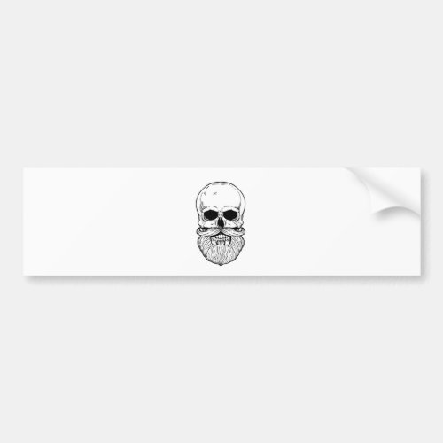 Bearded skull bumper sticker