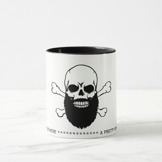 Bearded Skull Message Coffee Mug (Center)