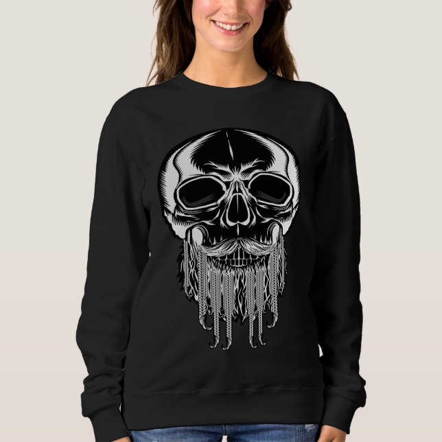 Bearded Skull  Skeleton Beard  Viking  Pirate  1 Sweatshirt (Front)