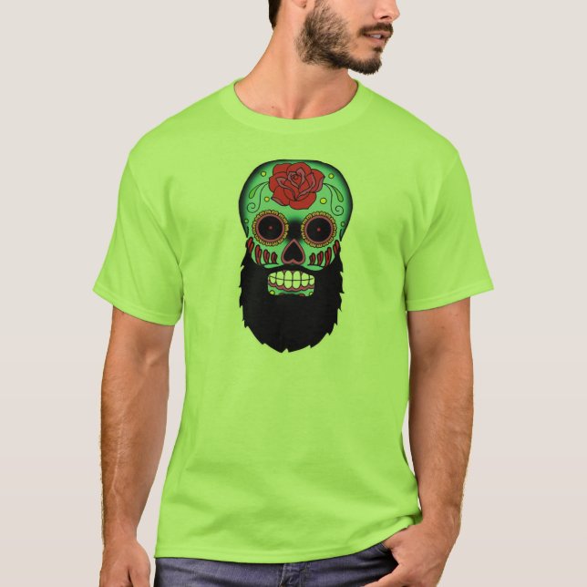 Bearded Sugar Skull T-Shirt (Front)