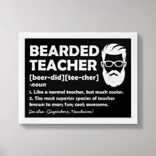 Bearded Teacher Funny Definition Personalized Framed Art