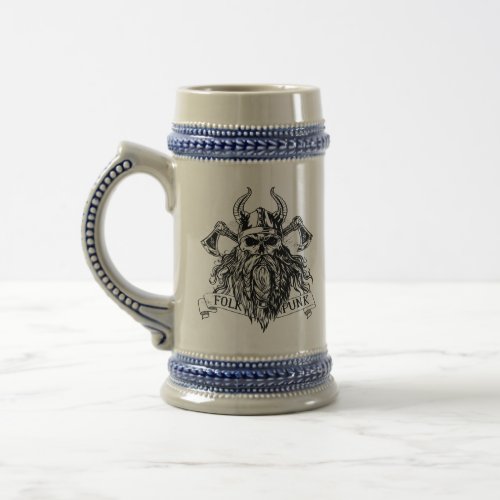 Bearded Viking Warrior Beer Stein