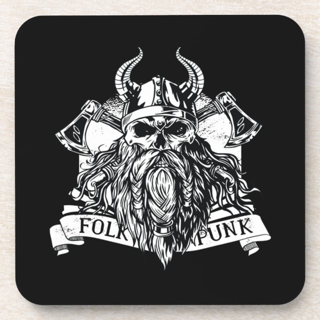 Bearded Viking Warrior Beverage Coaster (Front)