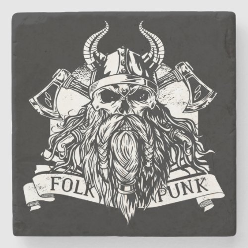 Bearded Viking Warrior Stone Coaster