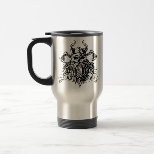 Bearded Viking Warrior Travel Mug