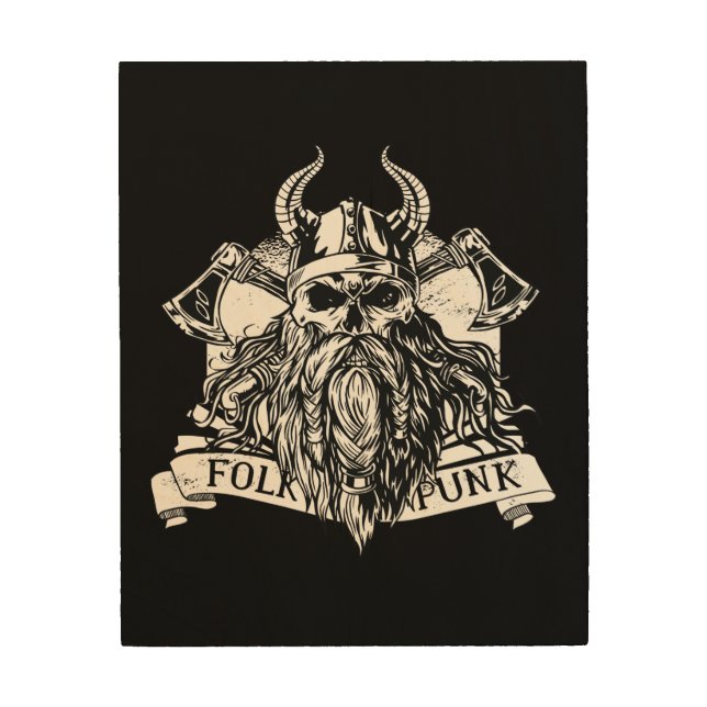 Bearded Viking Warrior Wood Wall Art (Front)