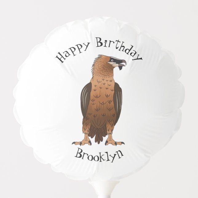 Bearded Vulture cartoon illustration  Balloon (Front)