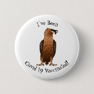 Bearded Vulture cartoon illustration Button