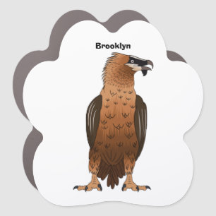 Bearded Vulture cartoon illustration Car Magnet