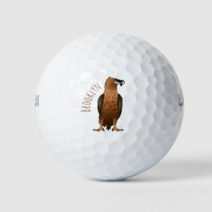 Bearded Vulture cartoon illustration Golf Balls