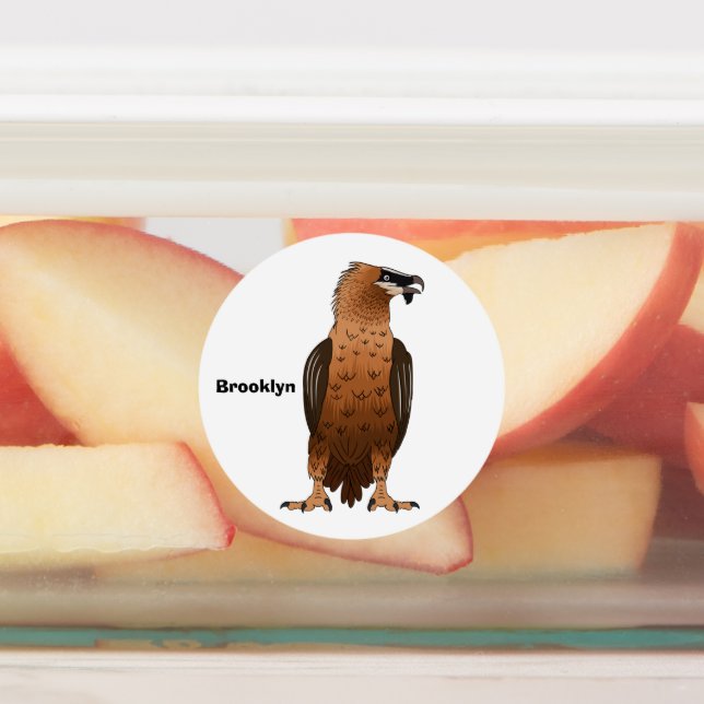 Bearded Vulture cartoon illustration Labels (Affixed)