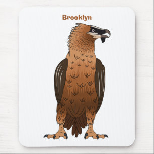 Bearded Vulture cartoon illustration Mouse Pad