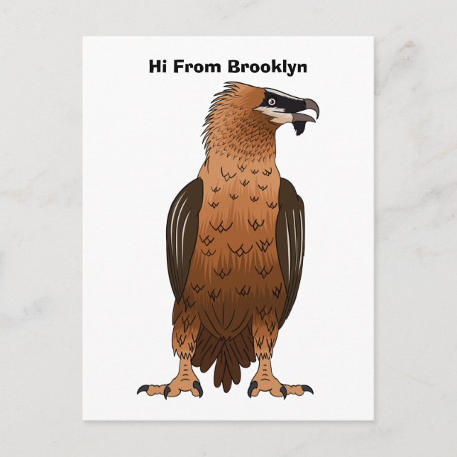 Bearded Vulture cartoon illustration  Postcard (Front)