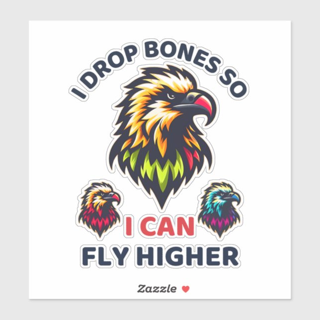 Bearded Vulture Symbolizing Strength and Rarity Sticker (Sheet)