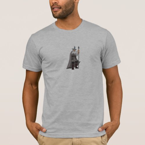 Bearded Wizard Dressed in Gray T_Shirt