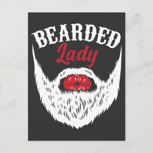 Bearded Woman Transgender Pride Mustache Equality Postcard