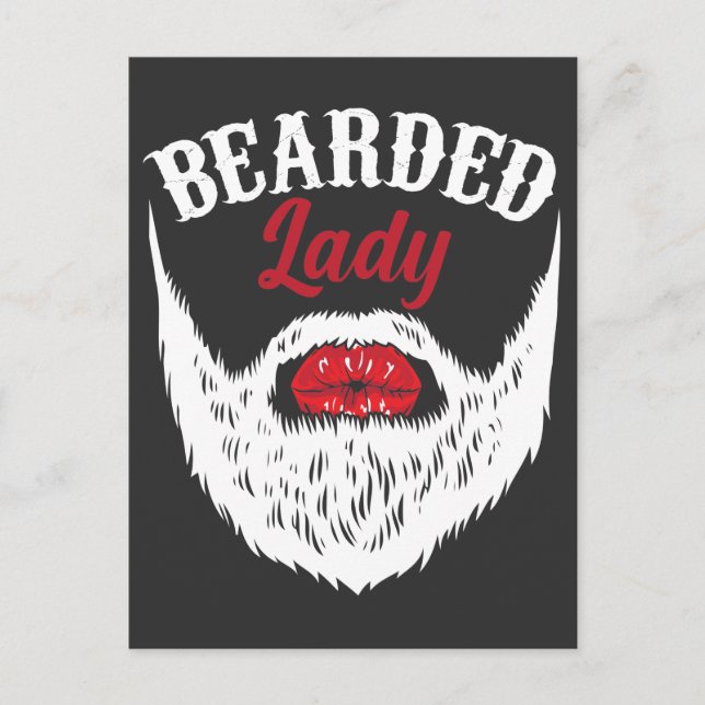 Bearded Woman Transgender Pride Mustache Equality Postcard (Front)