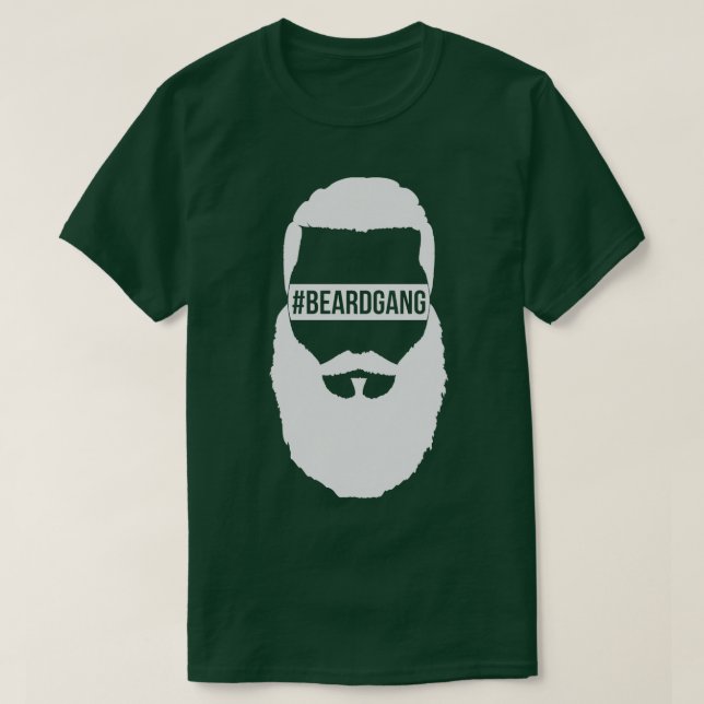 BeardGang Full Beard White T-Shirt (Design Front)