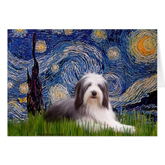 Beardie 2 - Starry Night Cards (Front Horizontal)