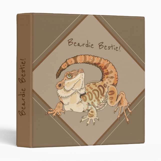 Beardie Bestie Bearded Dragon 3 Ring Binder (Front/Spine)