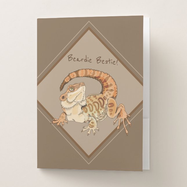 Beardie Bestie Bearded Dragon Pocket Folder (Front)