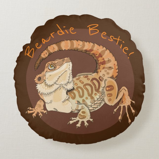 Beardie Bestie!  Round Pillow (Front)