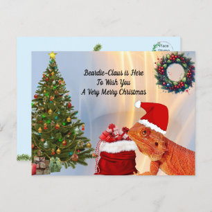 Beardie-Claus - Bearded Dragon Christmas Postcard