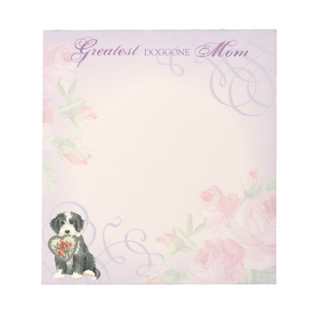 Beardie Heart Mom Notepad (Front)