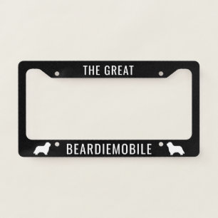 Beardiemobile - Bearded Collie Silhouettes Custom License Plate Frame