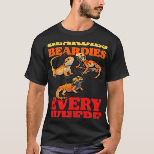 Beardies Beardies Everywhere  Bearded Dragon Pet L T-Shirt