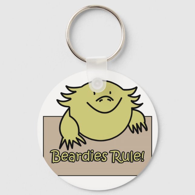 Beardies Rule! Keychain (Front)