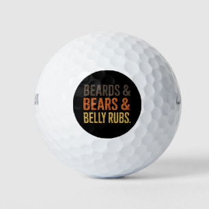 Beards Bears Belly Rubs LGBTQ Gay Pride Ally  Golf Balls
