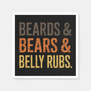 Beards Bears Belly Rubs LGBTQ Gay Pride Ally Napkins