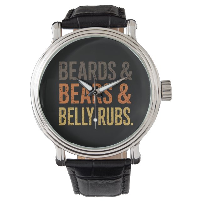 Beards Bears Belly Rubs LGBTQ Gay Pride Ally  Watch (Front)