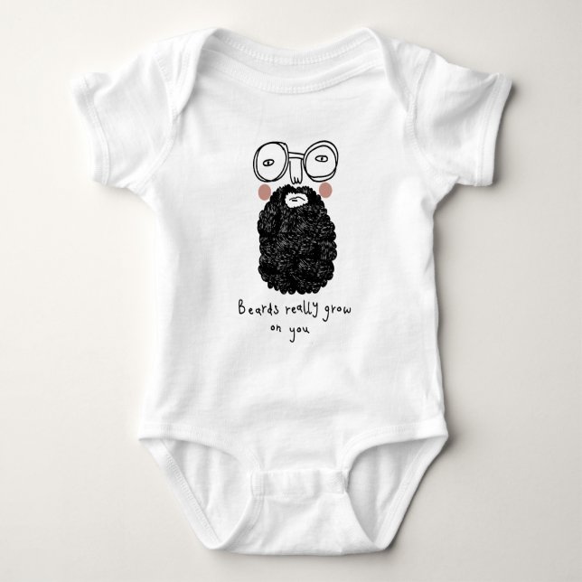 Beards really grow on you baby bodysuit (Front)