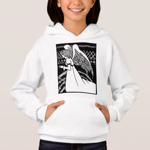 Beardsley Angel for Christmas Black Hoodie