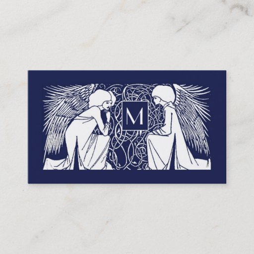 Customizable Beardsley Angels Monogram Mommy Calling Card Business Card Templates