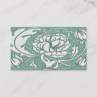Beardsley Art Nouvea Peony Standard Business Card