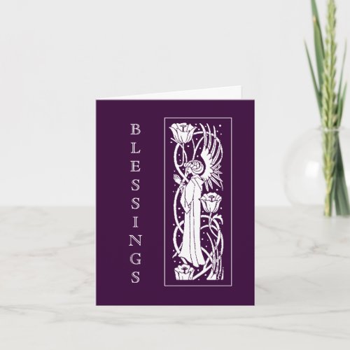 Beardsley Art Nouveau Angel Holiday Card