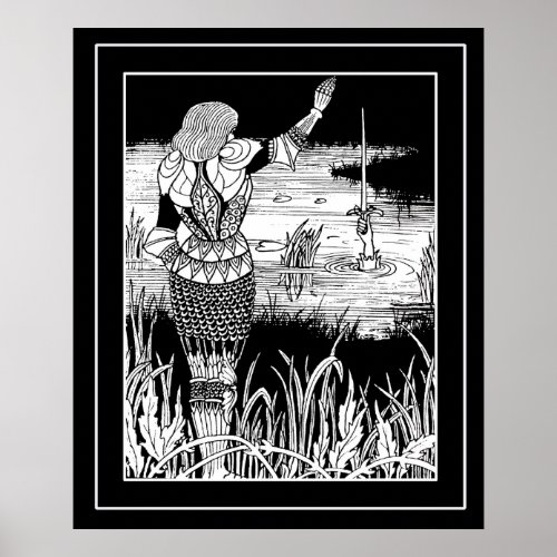 Beardsley Excalibur Knight Art Poster