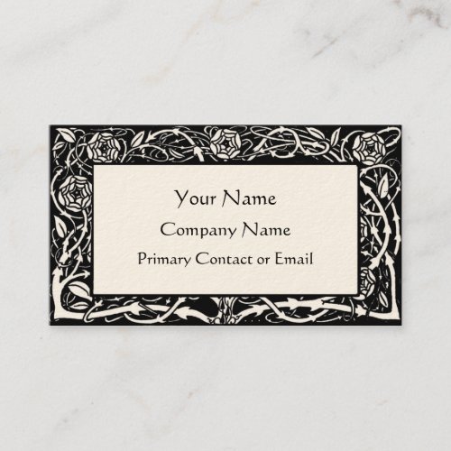 Beardsley Floral Border Elegant Business Card