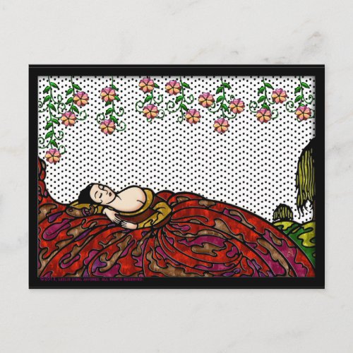 Beardsley Inspired Sleeping Princess Postcard