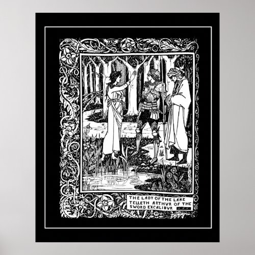 Beardsley King Arthur Excalibur Poster