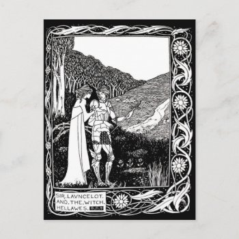 Beardsley Lancelot & Witch Post Card by debinSC at Zazzle
